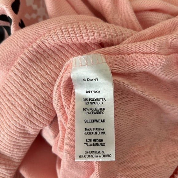 Disney Mickey Minnie Sleepwear Sweater Top Long Sleeves Loungewear Pink - Picture 5 of 5